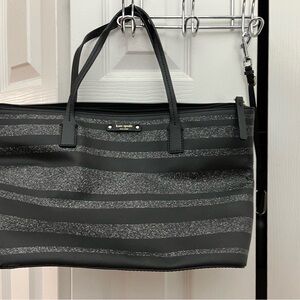 Kate spade black and silver glitter handbag
